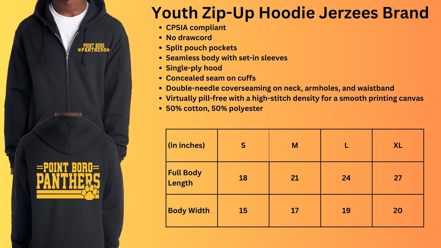 🐾Point Boro Panthers Zip Up Hoodie Sweatshirt🐾