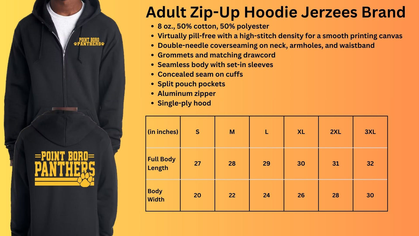 🐾Point Boro Panthers Zip Up Hoodie Sweatshirt🐾