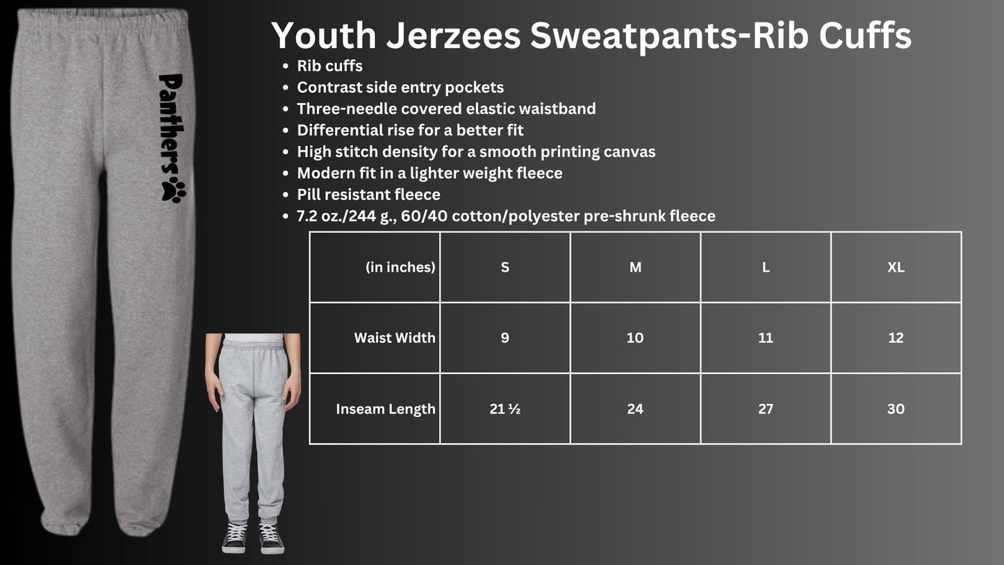 🐾YOUTH Panther Ribbed Cuff Sweatpants🐾