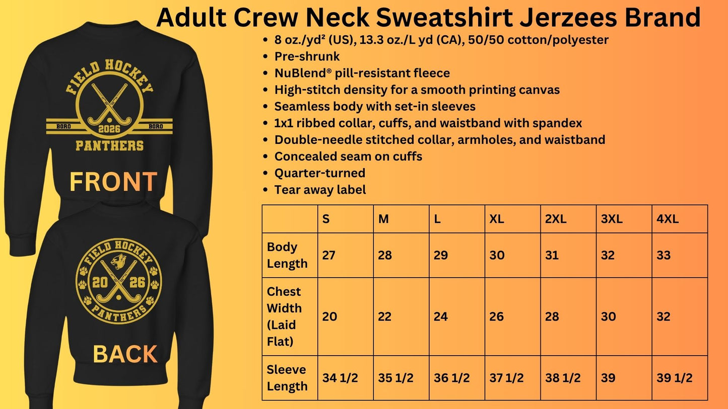🐾🏑2026 MMS Field Hockey Crew Neck Sweatshirt🏑🐾