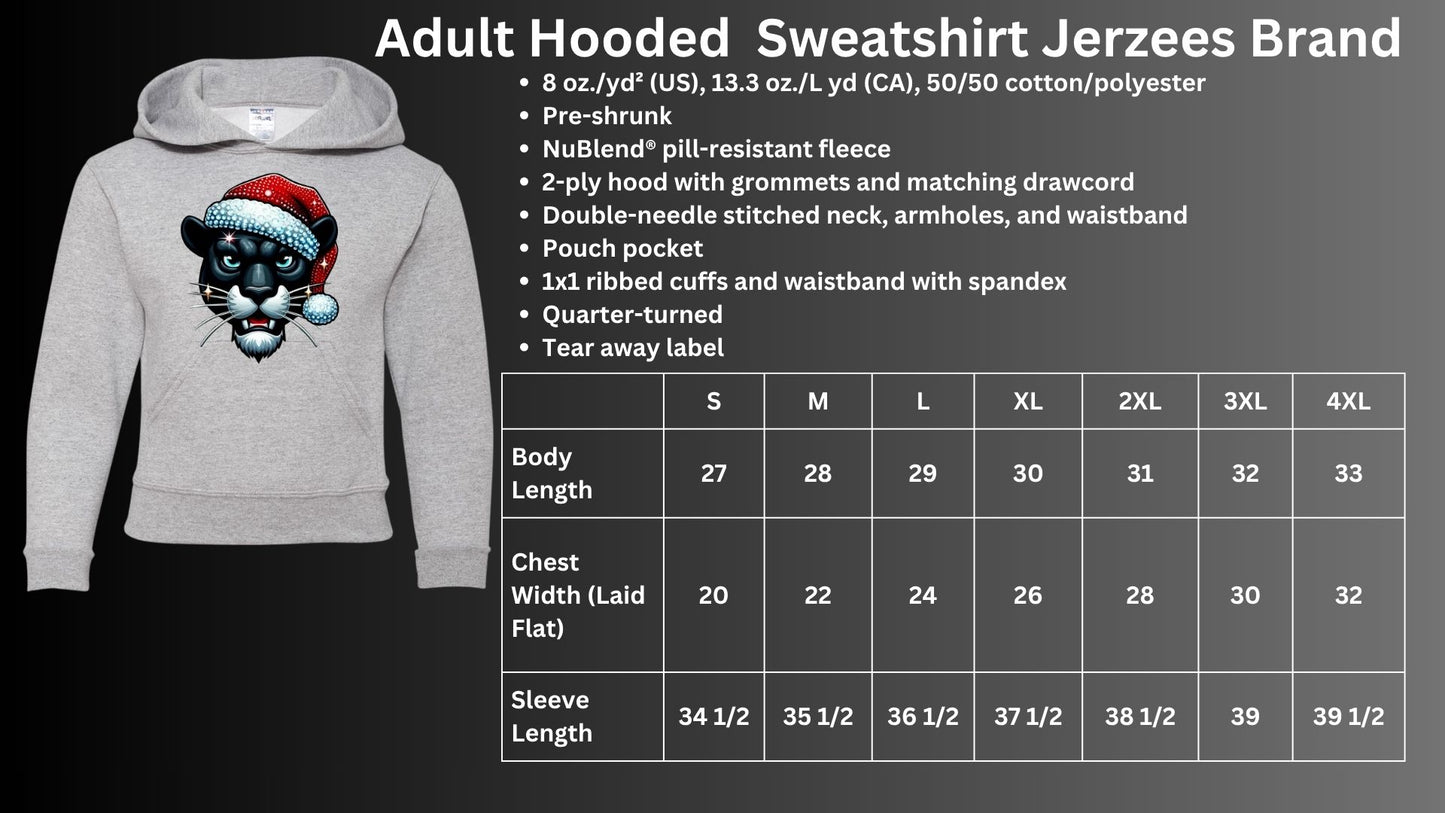 🐾🎄Bling Panther with Santa Hat Hoodie🎅🐾