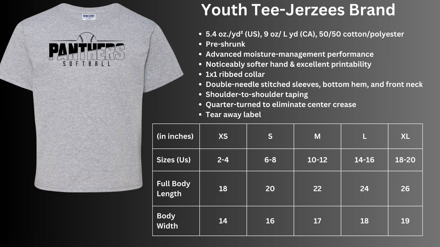 🐾🥎MMS Panthers Softball Short Sleeve Tee🥎🐾