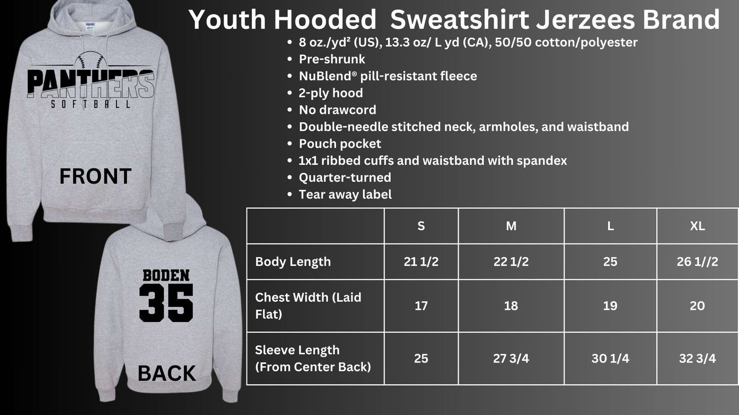 🐾🥎MMS Girls GREY Softball Hoodie Sweatshirt🥎🐾