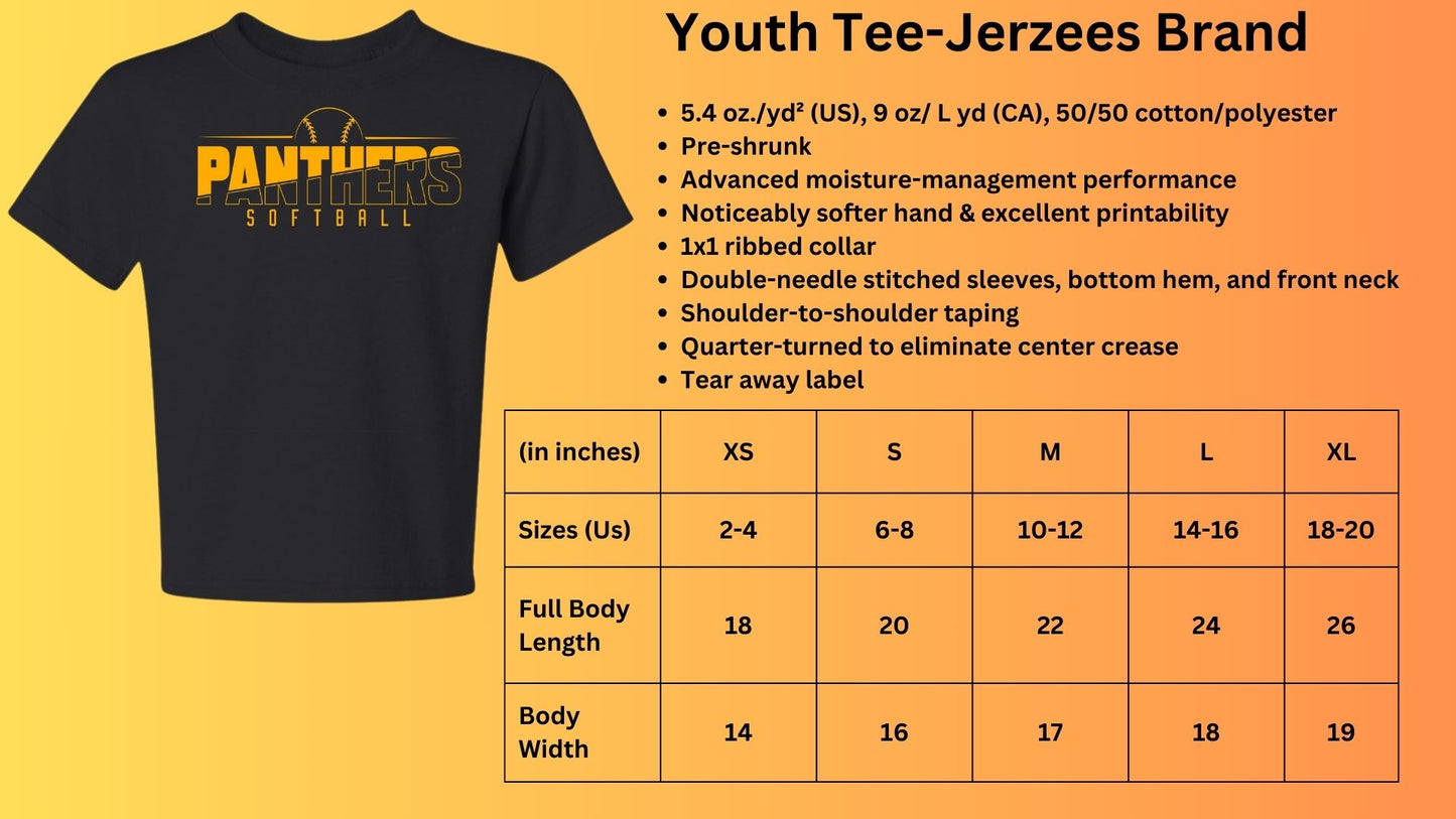 🐾🥎MMS Panthers Softball Short Sleeve Tee🥎🐾
