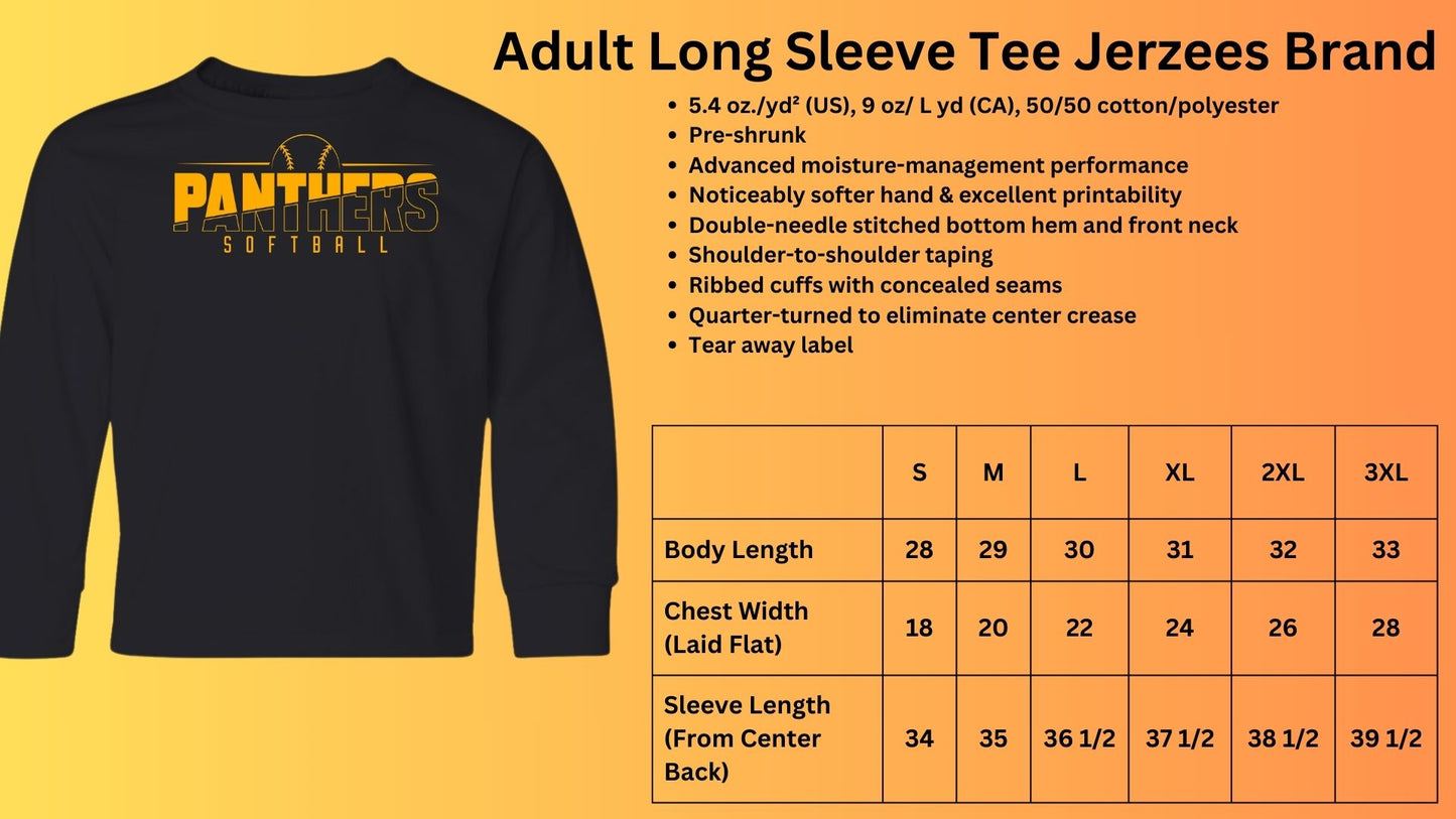 🐾🥎MMS Panthers Softball Long Sleeve Tee🥎🐾