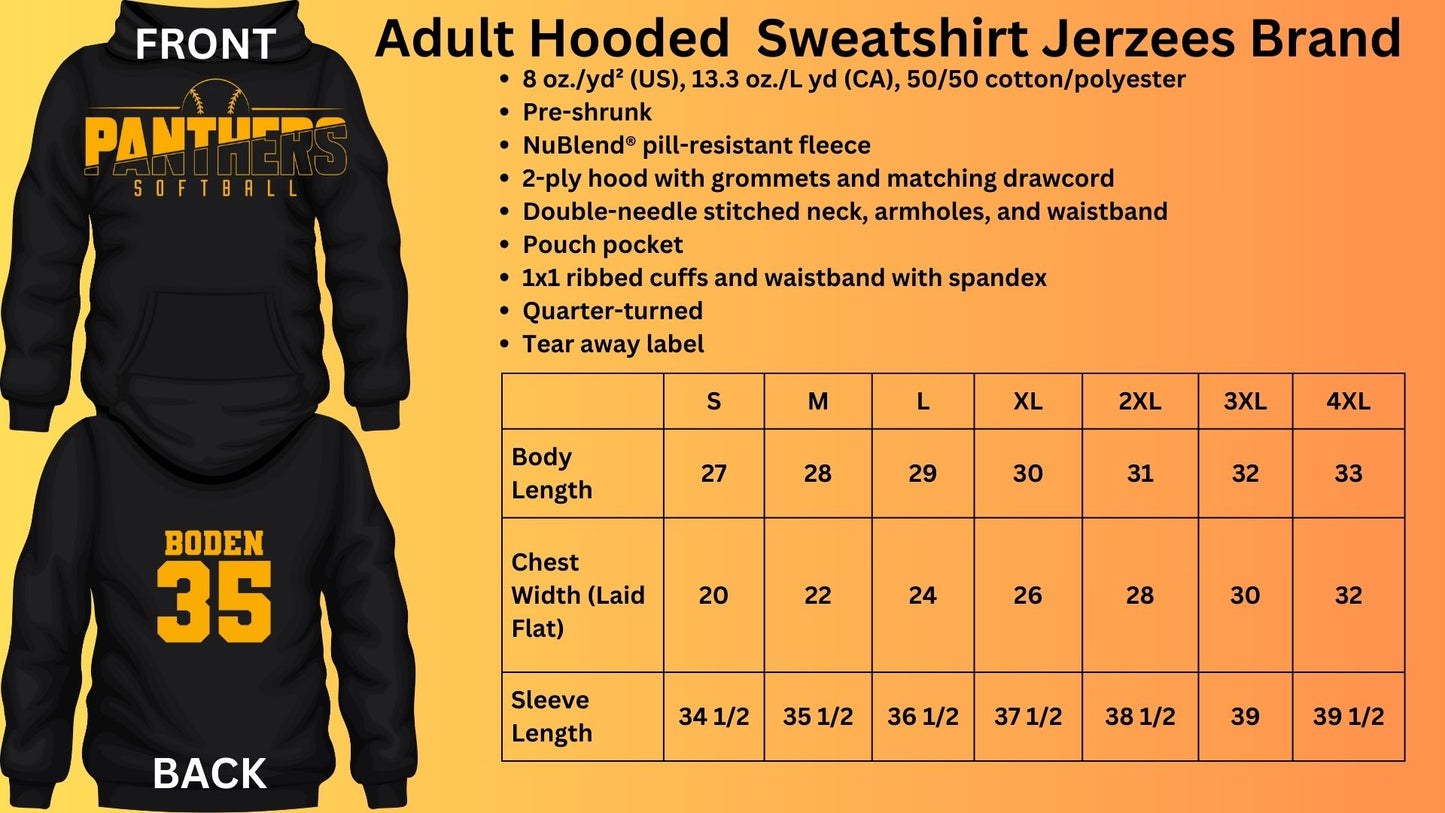 🐾🥎MMS Girls BLACK Softball Hoodie Sweatshirt🥎🐾