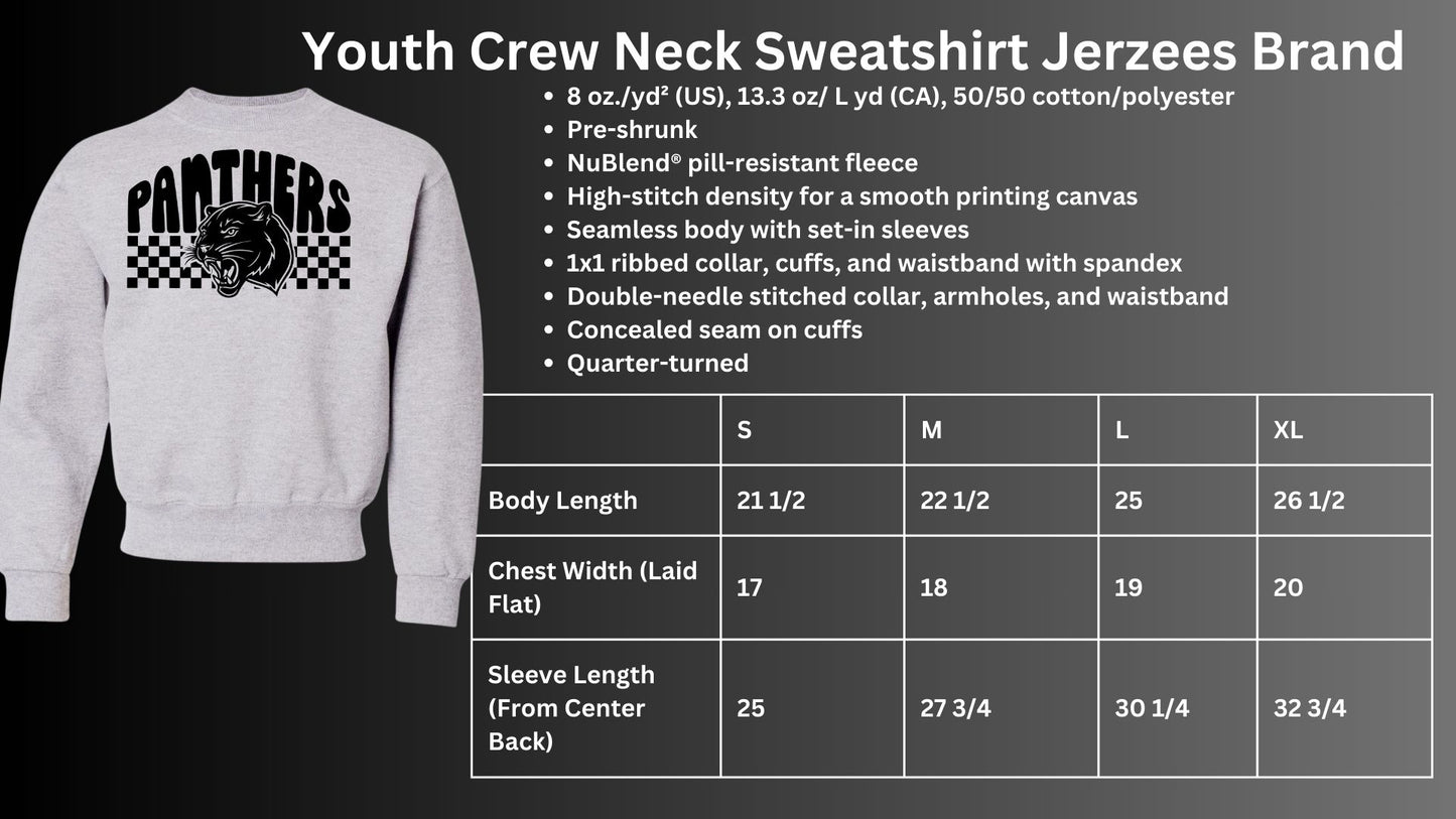 🐾MMS Bubble Checkered Panther Crew Neck Sweatshirt🐾