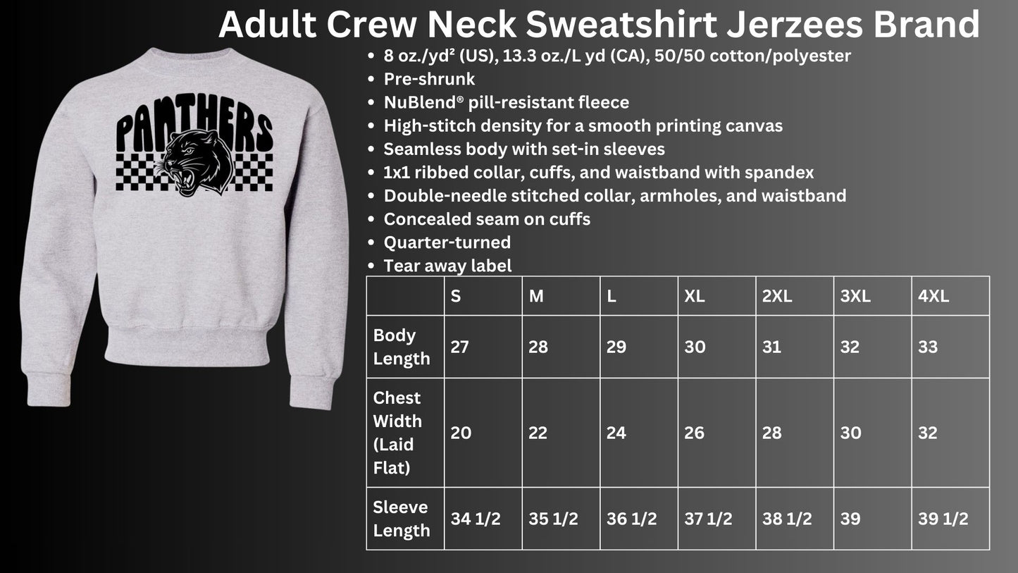 🐾MMS Bubble Checkered Panther Crew Neck Sweatshirt🐾