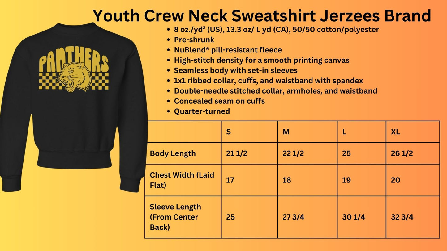 🐾MMS Bubble Checkered Panther Crew Neck Sweatshirt🐾
