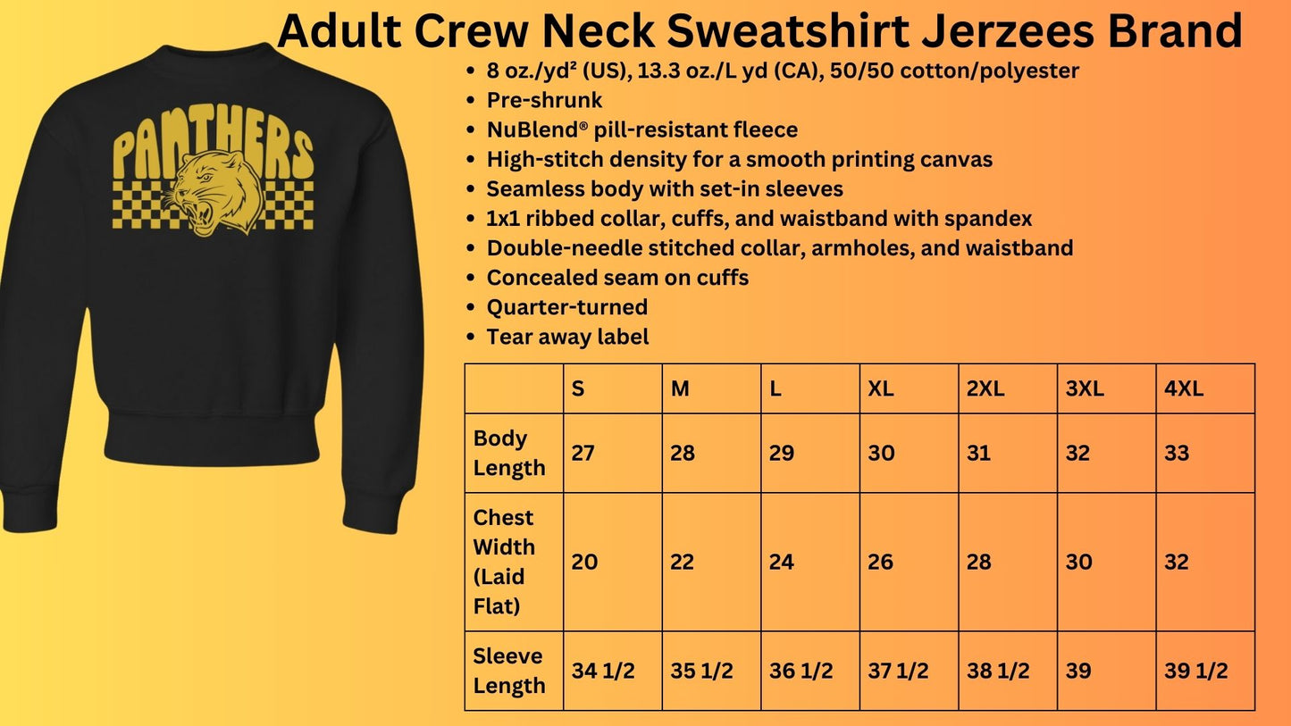 🐾MMS Bubble Checkered Panther Crew Neck Sweatshirt🐾