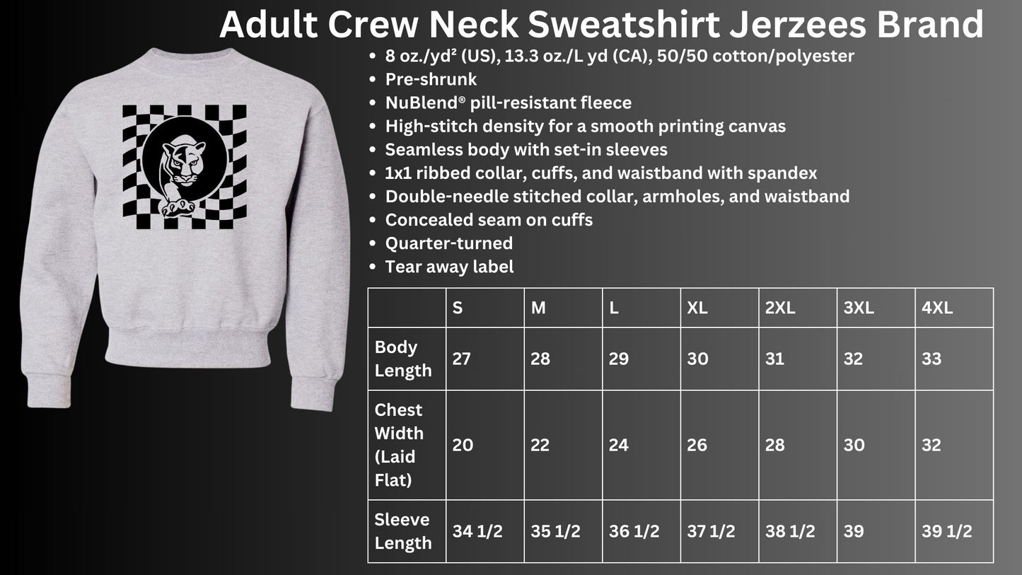 🐾MMS Checkered Panther Crew Neck Sweatshirt🐾