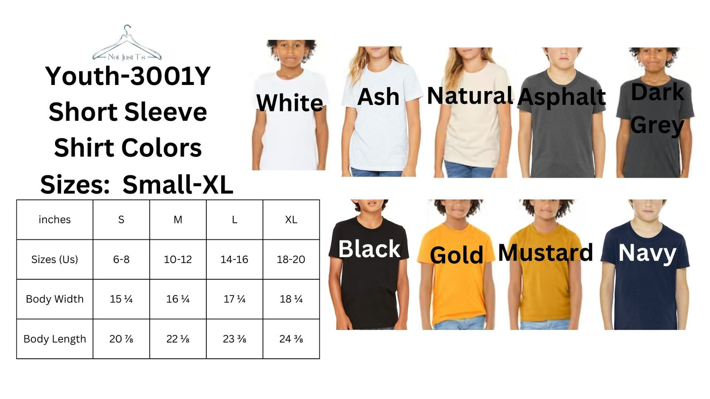 👧🏻👦🏻Youth Custom Colors and Sizes👦🏻👧🏻