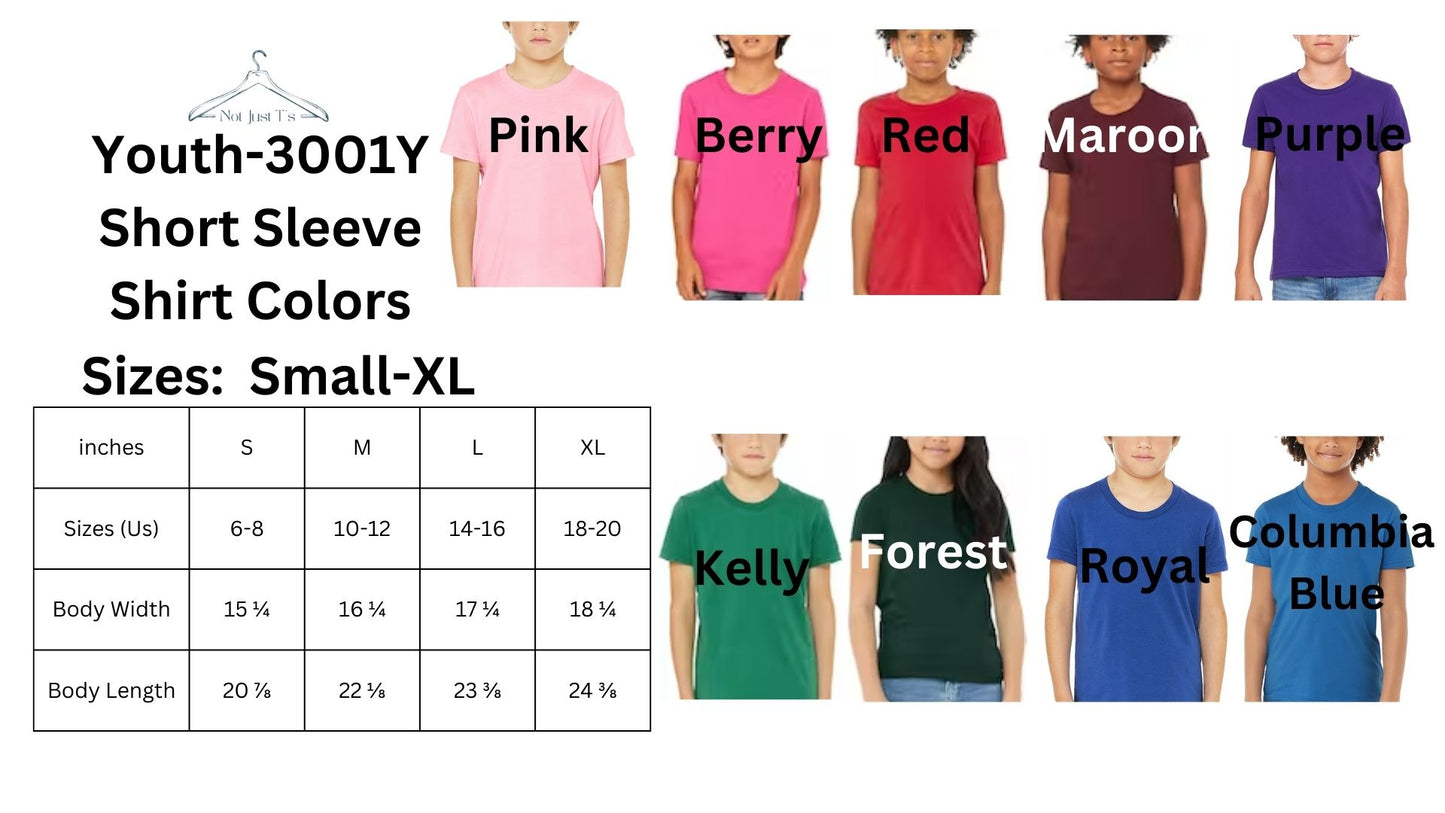 👧🏻👦🏻Youth Custom Colors and Sizes👦🏻👧🏻