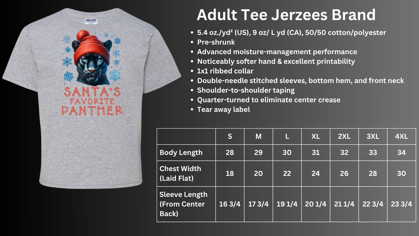 🐾🎄Santa's Favorite Panther Short Sleeve Tee🎅🐾