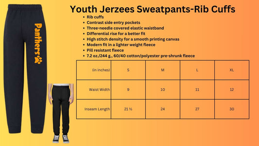 🐾YOUTH Panther Ribbed Cuff Sweatpants🐾