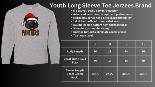 🐾🎄Plaid Panther with Santa Hat Long Sleeve Tee🎅🐾