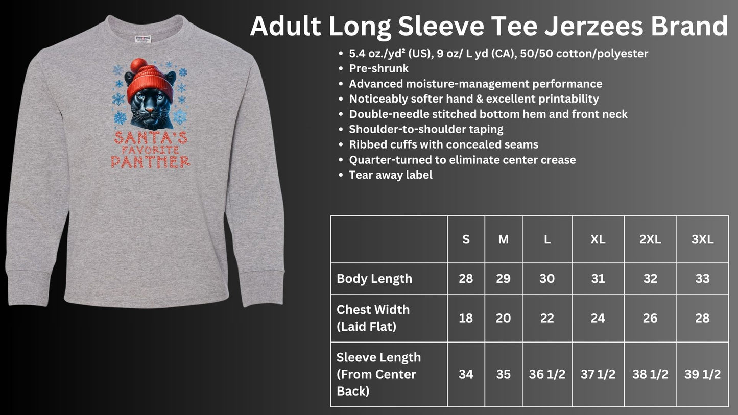 🐾🎄Santa's Favorite Panther Long Sleeve Tee🎅🐾