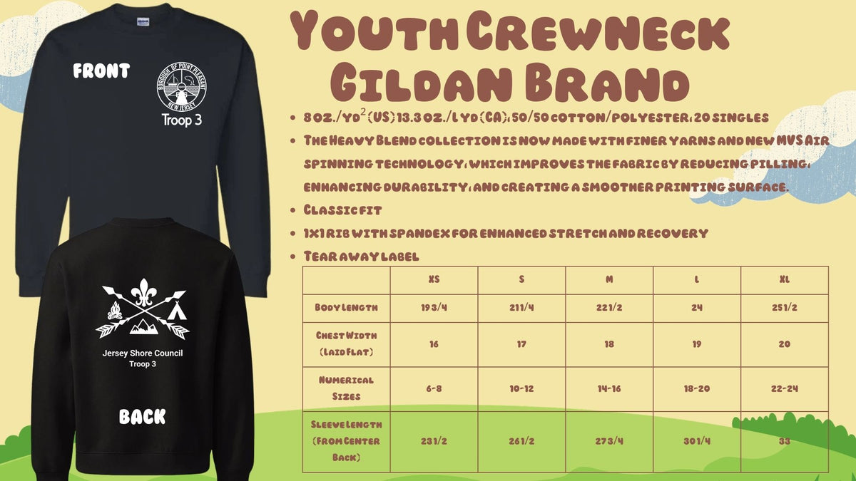⛺Troop 3 Crew Neck Sweatshirts⛺
