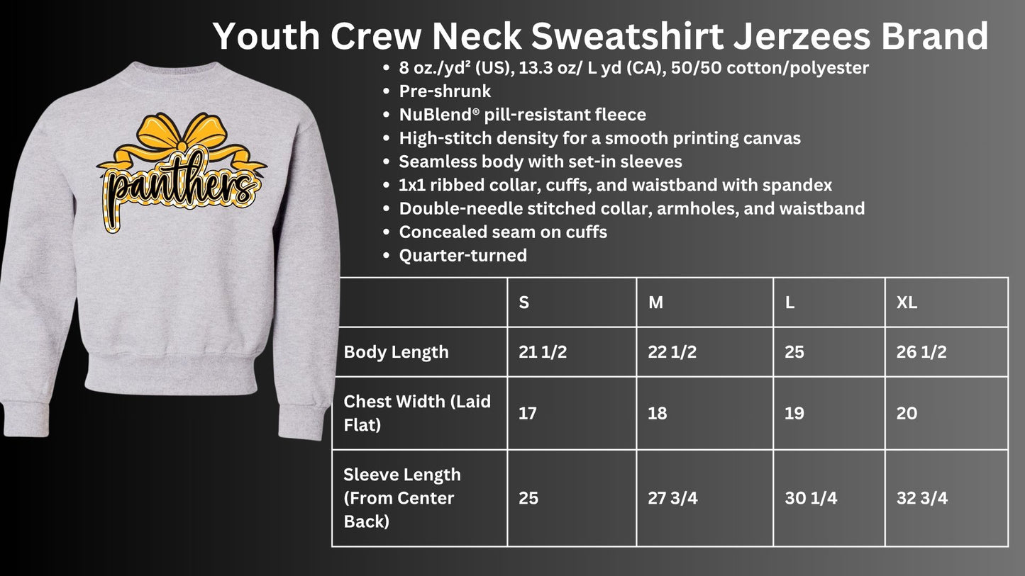 🐾Panthers Bow Crew Neck Sweatshirt🐾