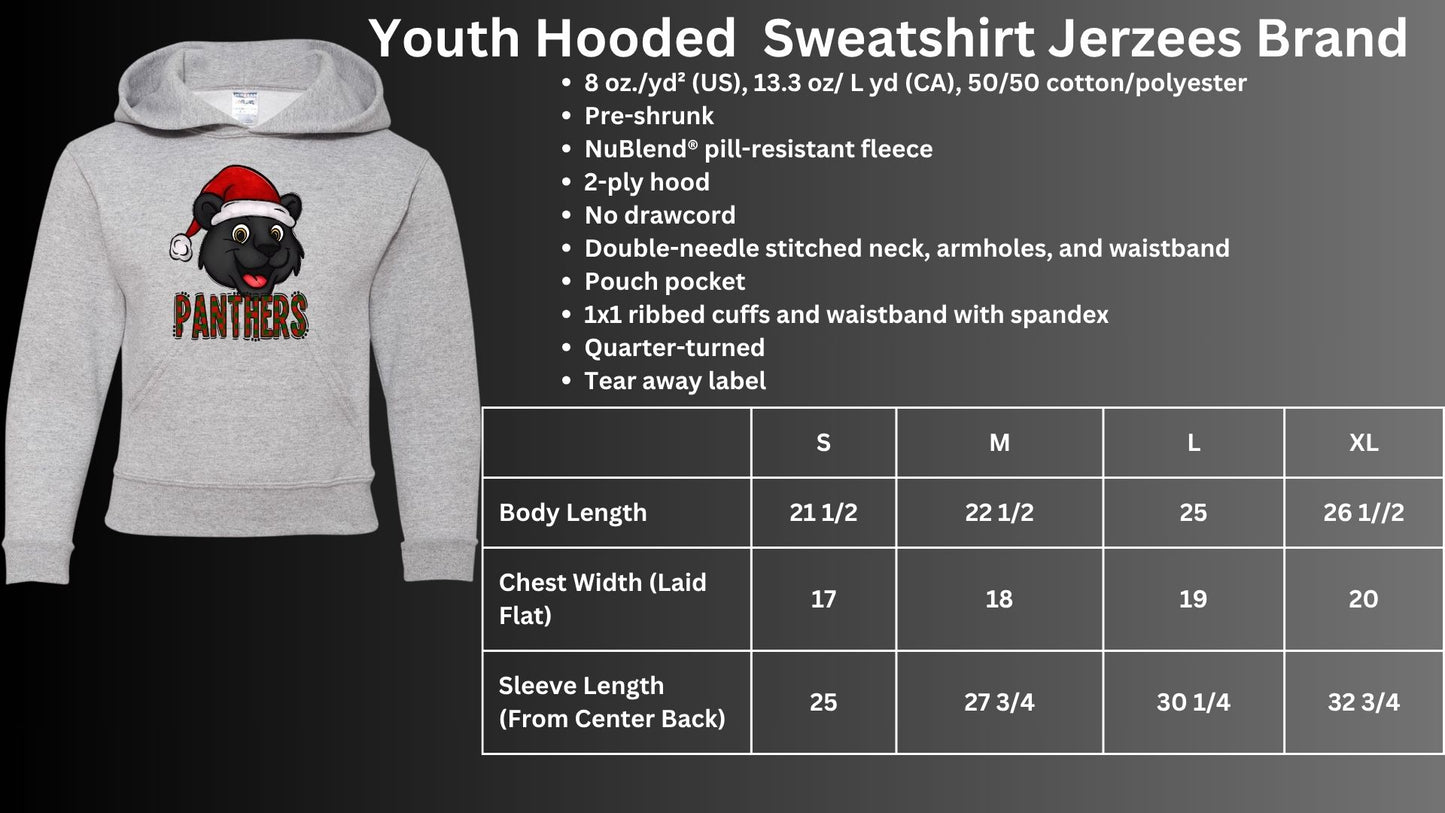 🐾🎄Plaid Panther with Santa Hat Hoodie🎅🐾