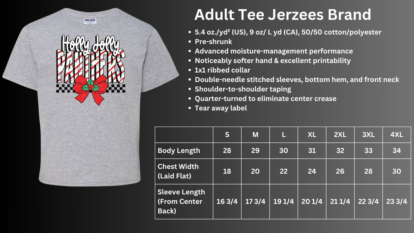 🐾🎄Holly Jolly Panthers Short Sleeve Tee🎅🐾