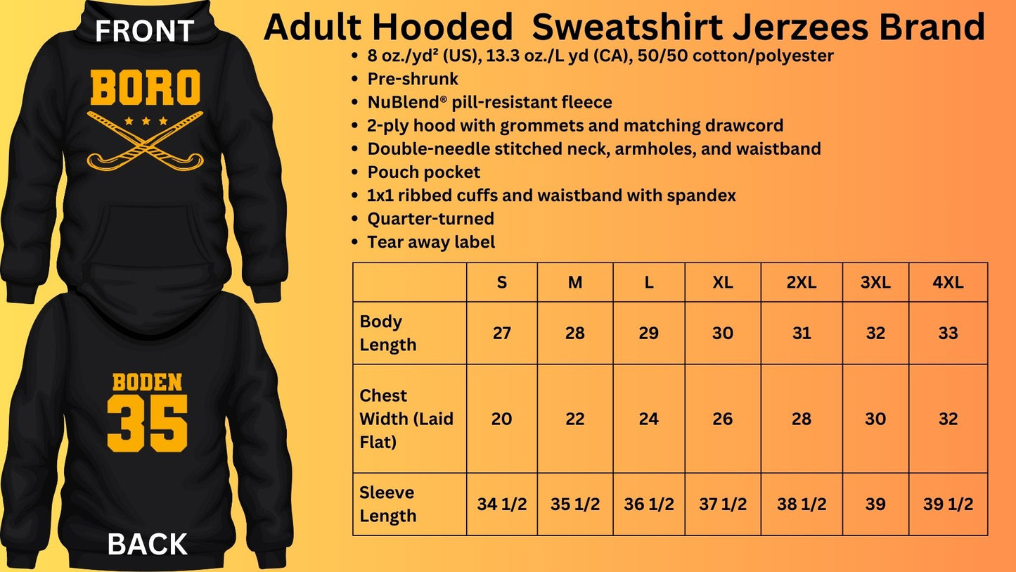 🐾🏒MMS Field Hockey BLACK Hoodie Sweatshirt🏒🐾