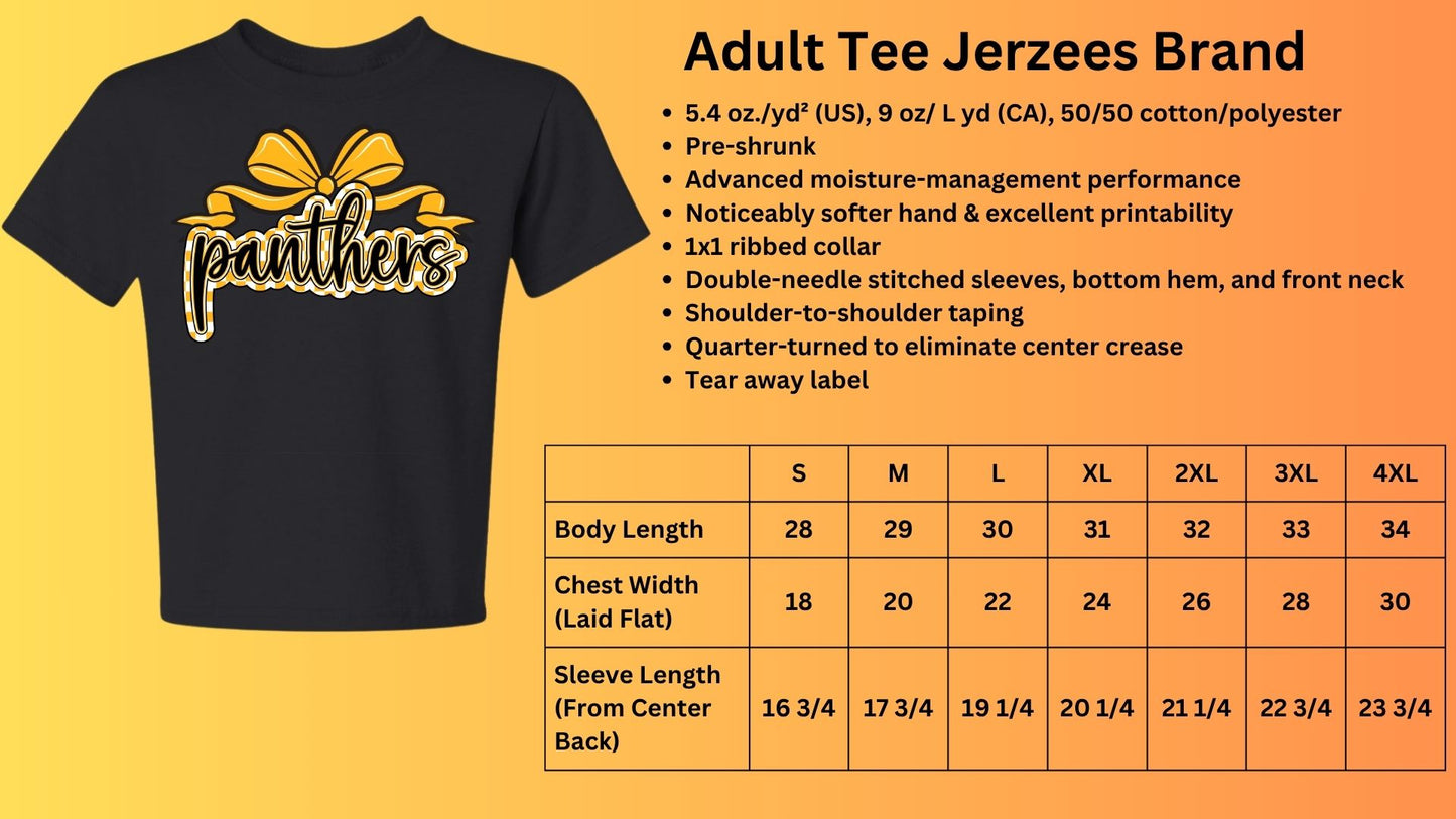 🐾Panthers Bow Short Sleeve Tee🐾