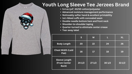 🐾🎄Bling Panther with Santa Hat Long Sleeve Tee🎅🐾