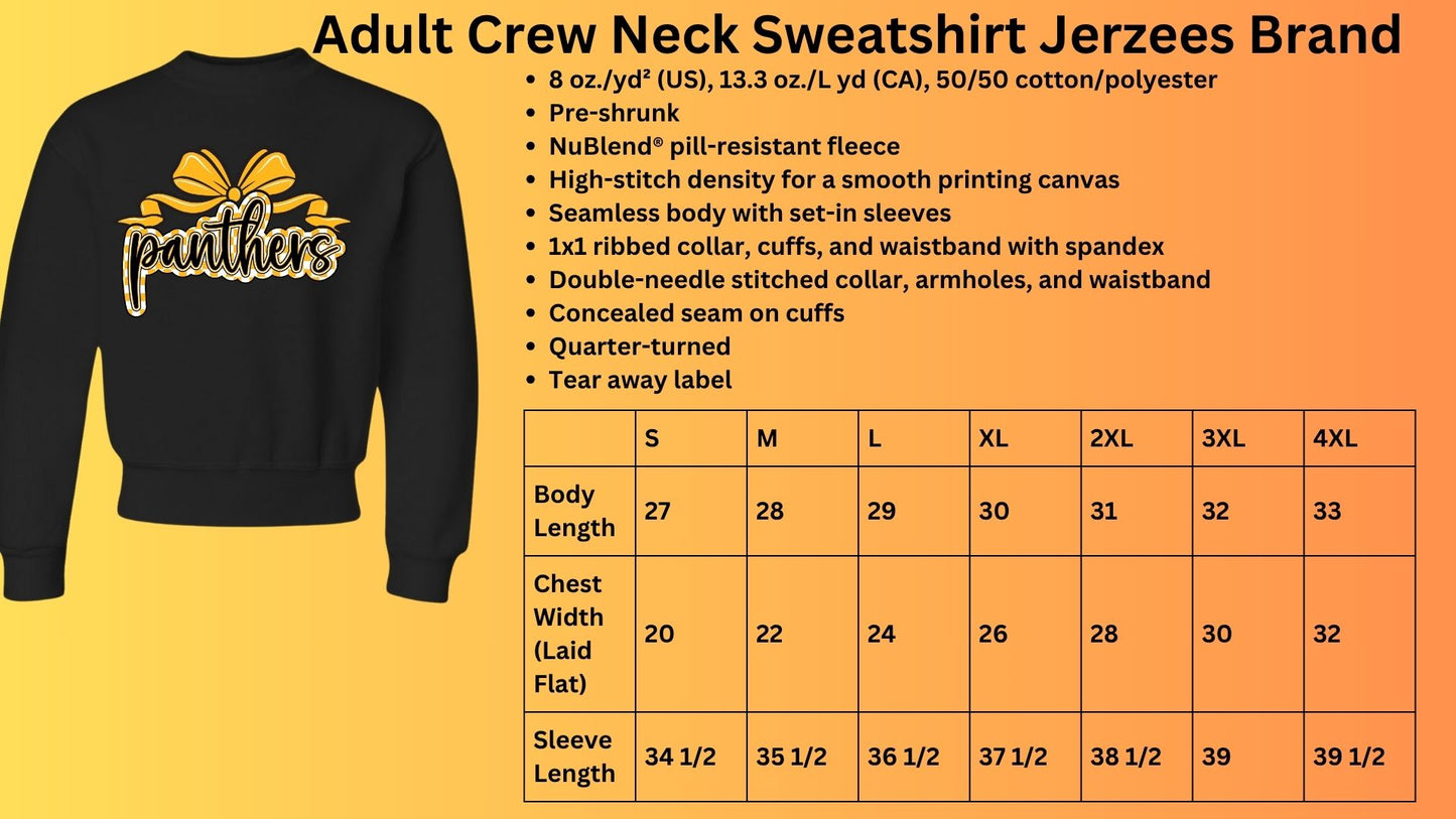 🐾Panthers Bow Crew Neck Sweatshirt🐾