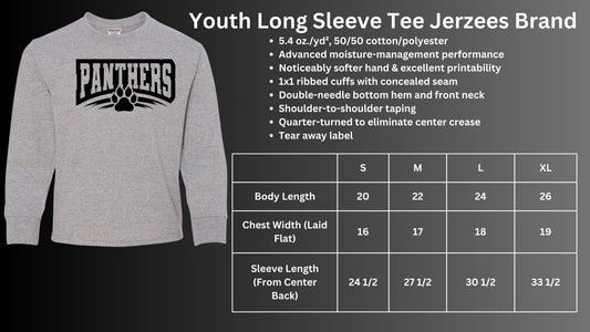 🐾MMS PANTHERS outline with pawprint Long Sleeve Tee🐾