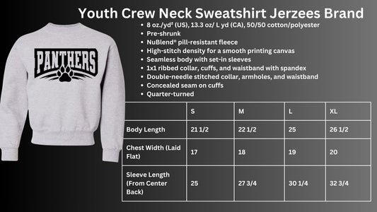 🐾MMS PANTHERS outline with pawprint Crew Neck Sweatshirt🐾