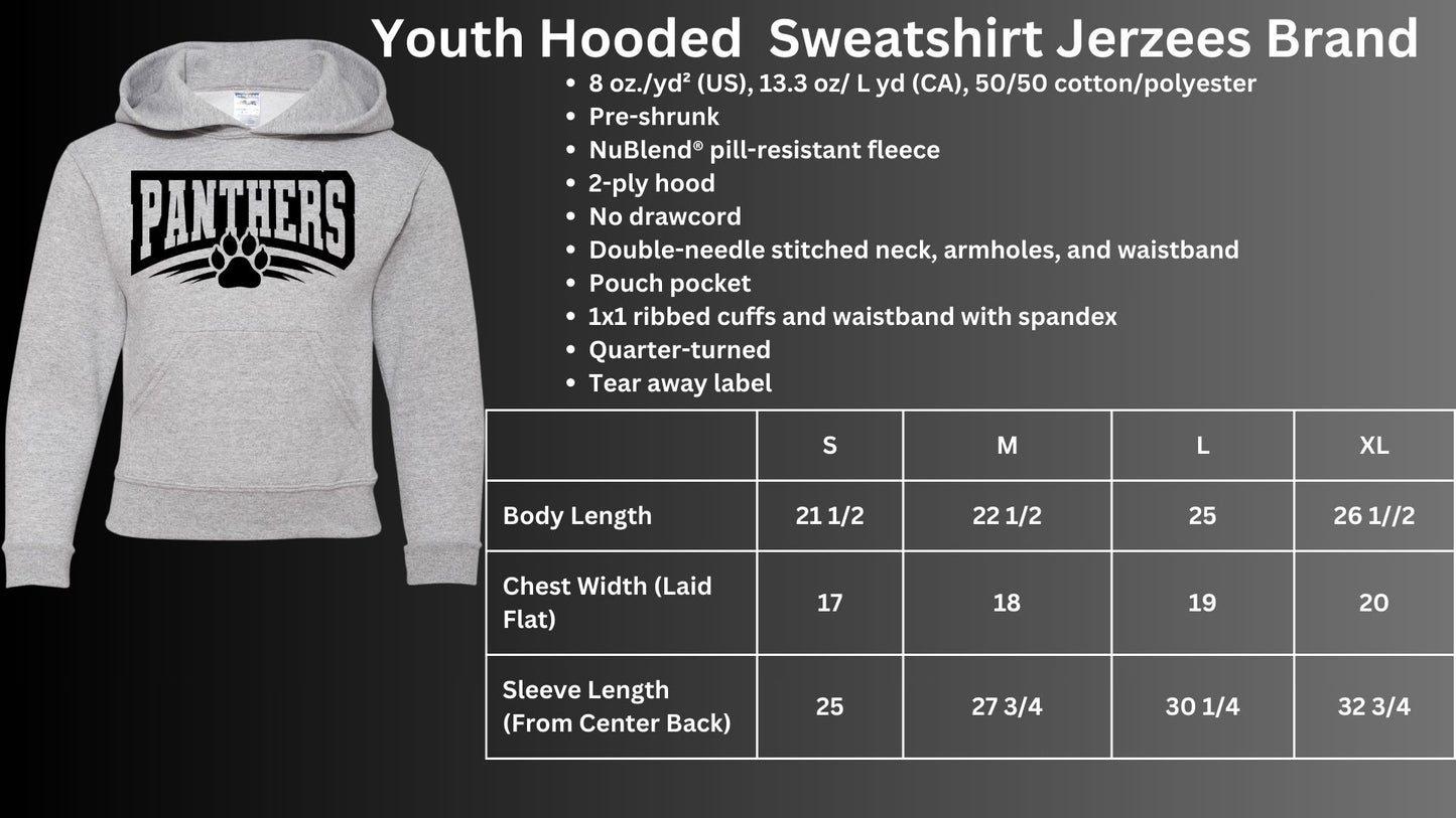 🐾MMS PANTHERS outline with pawprint Hoodie Sweatshirt🐾