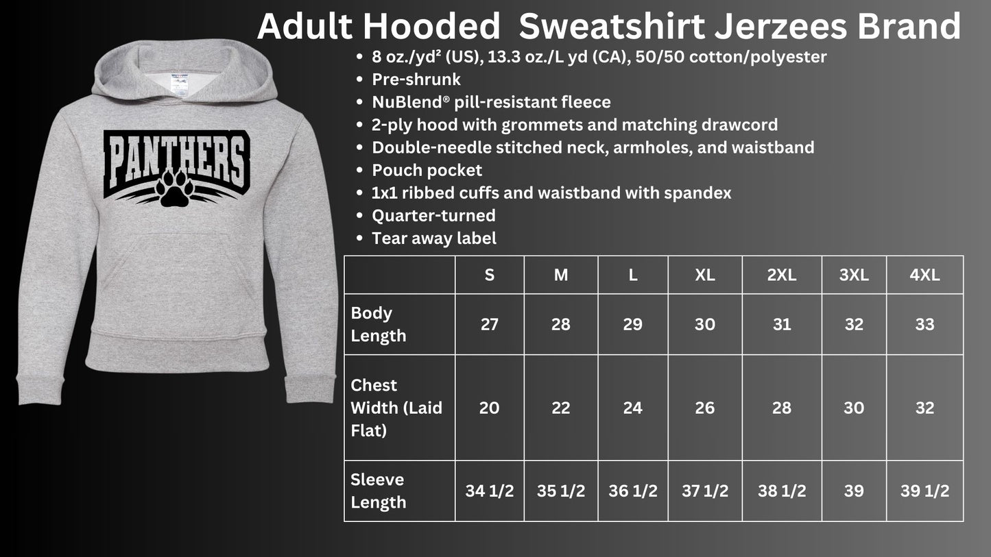 🐾MMS PANTHERS outline with pawprint Hoodie Sweatshirt🐾