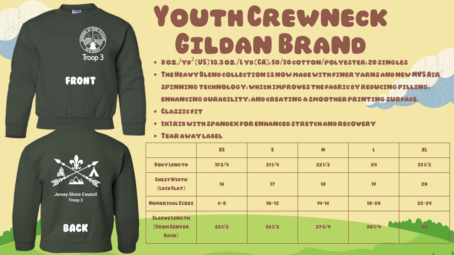 ⛺Troop 3 Crew Neck Sweatshirts⛺