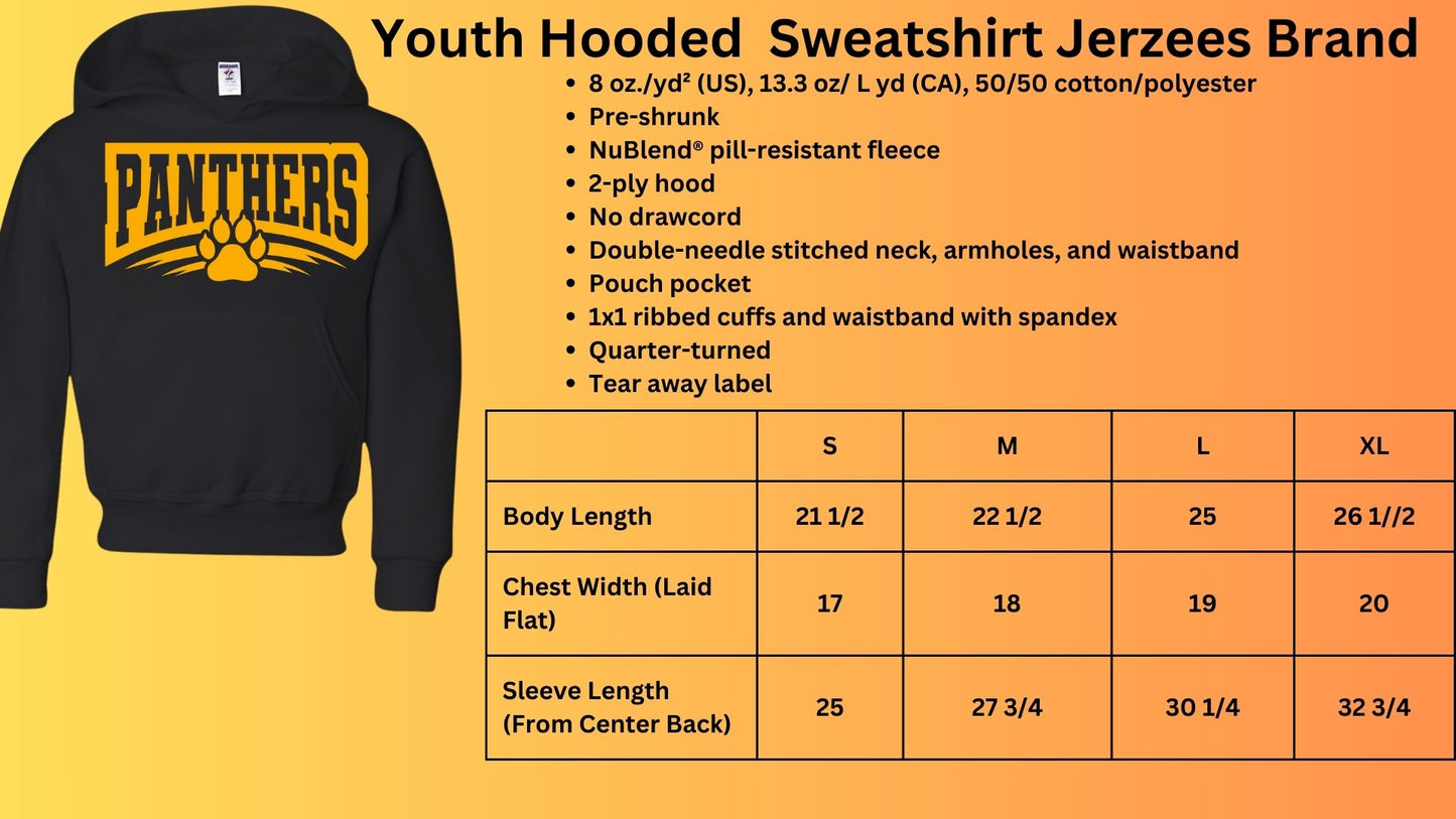 🐾MMS PANTHERS outline with pawprint Hoodie Sweatshirt🐾