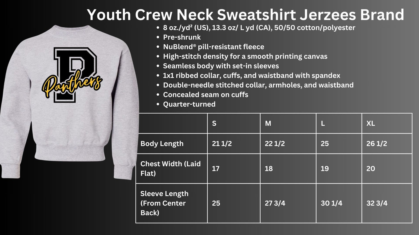 🐾MMS Varsity P Black/Yellow Crew Neck Sweatshirt🐾