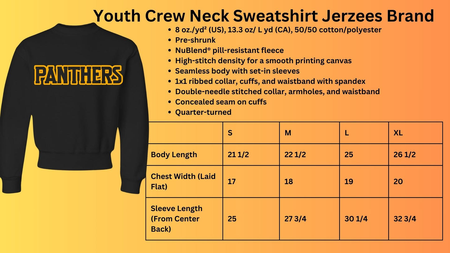🐾MMS PANTHERS outline Crew Neck Sweatshirt🐾