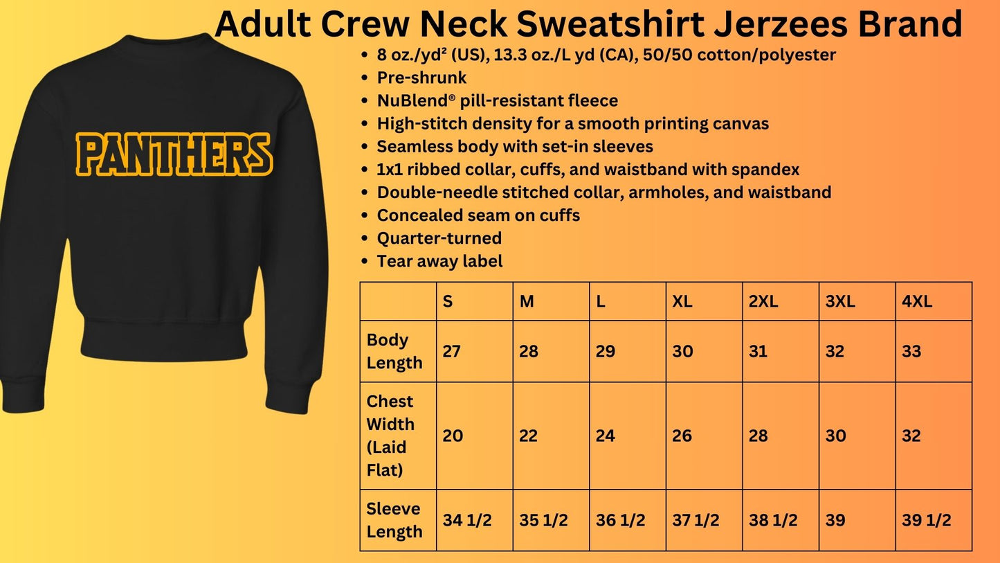 🐾MMS PANTHERS outline Crew Neck Sweatshirt🐾