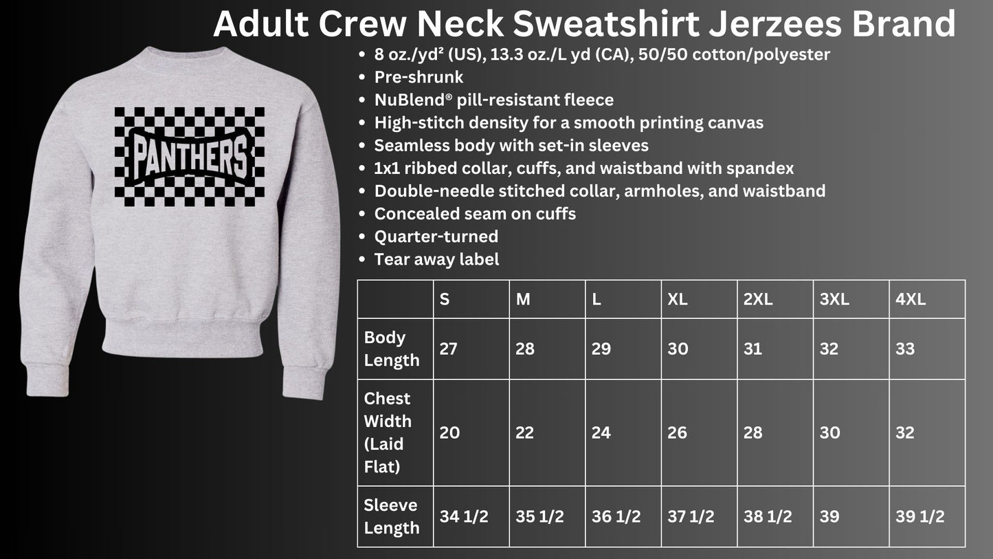 🐾Panthers Checkered Crew Neck Sweatshirt🐾