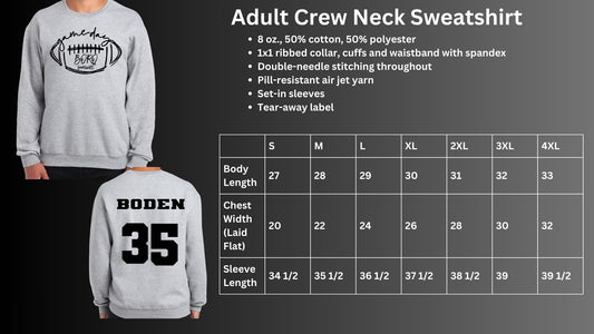🐾🏈HS Football Grey Crew Neck Sweatshirt🏈🐾