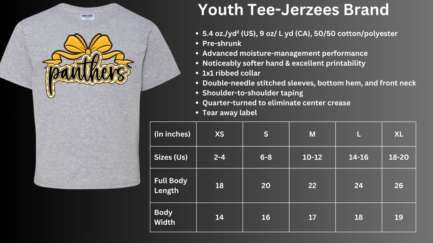 🐾Panthers Bow Short Sleeve Tee🐾