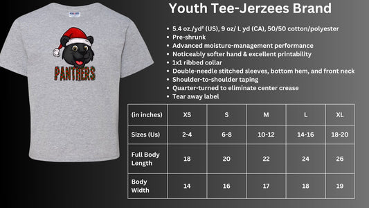 🐾🎄Plaid Panther with Santa Hat Short Sleeve Tee🎅🐾