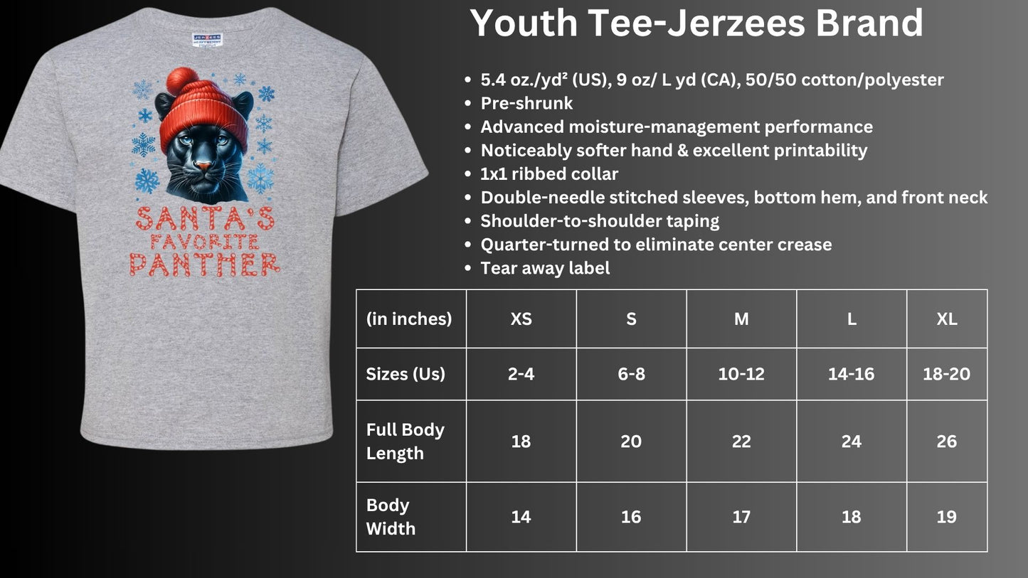 🐾🎄Santa's Favorite Panther Short Sleeve Tee🎅🐾