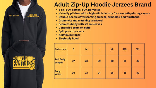 🐾Point Boro Staff Panthers Zip Up Hoodie Sweatshirt🐾