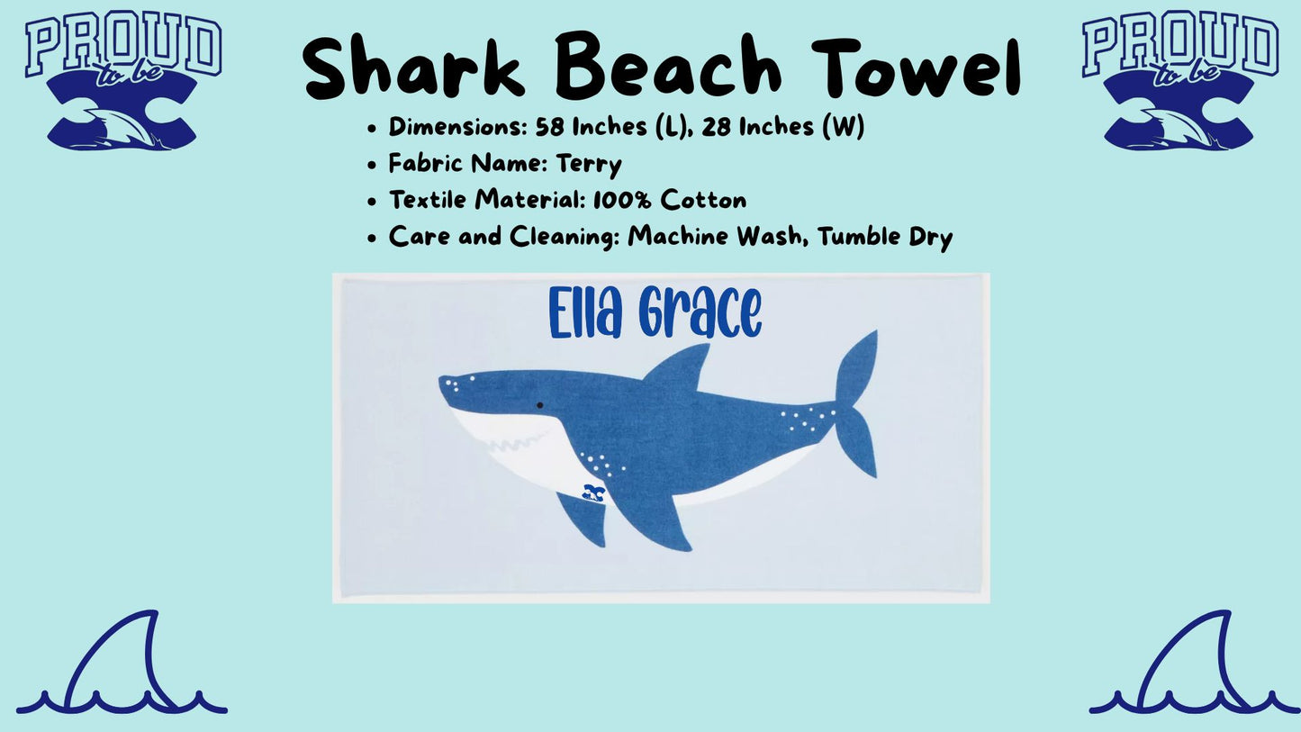 🦈Personalized Shark Beach Towel🦈